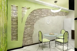 The Entire Kitchen Is Covered In Stone Wallpaper Photo