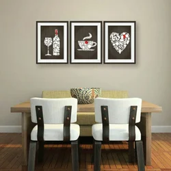 Posters in the kitchen interior