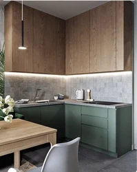 Emerald Kitchen With Wood Photo