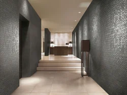 Porcelain tiles on the wall in the hallway interior photo