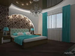 Коричнево бирюзовая спальня дизайн
