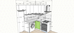 Location of the refrigerator and stove in the kitchen photo