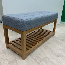 Do-it-yourself ottoman for the hallway made of wood photo