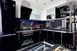 Black corner kitchens photo