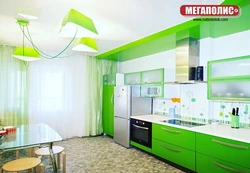 Фото потолок для кухни зеленый