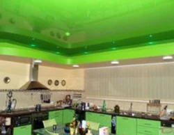 Фото потолок для кухни зеленый