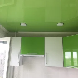 Фото потолок для кухни зеленый