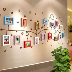 Frames with photos on the wall in the hallway