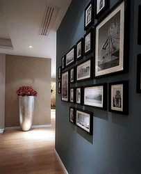 Frames with photos on the wall in the hallway