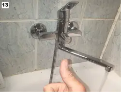 Photo of installed faucets in the bathroom