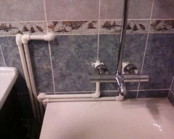 Photo of installed faucets in the bathroom