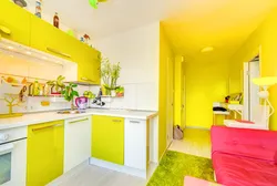 Small yellow kitchen design