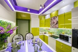 Purple Green Kitchen Interior