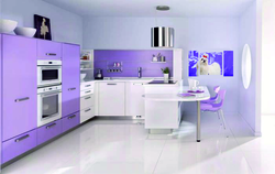 Lavender kitchen in the interior photo