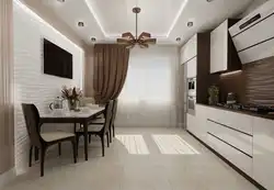 Сүтті қоңыр ас үй интерьері