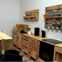 DIY kitchen made from pallets photo