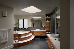 Bathroom on the podium in the interior