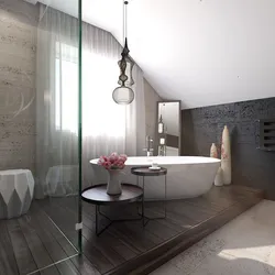 Bathroom on the podium in the interior