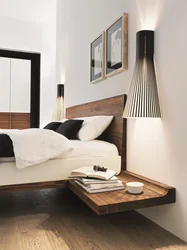 Hanging tables in the bedroom photo