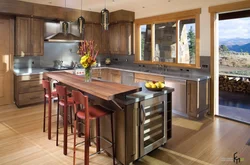 Kitchen interior with faucet