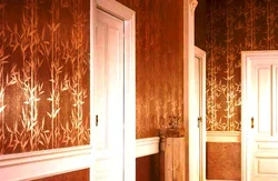 Hallway design with wallpaper and panels