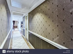 Hallway design with wallpaper and panels