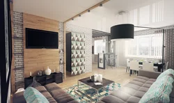Kiçik qonaq otağı loft fotoşəkili