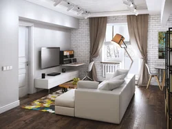 Kiçik qonaq otağı loft fotoşəkili