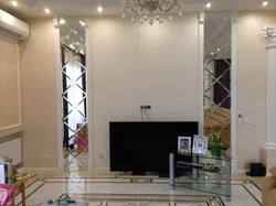 Photo mirror tiles in the living room photo