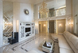 Photo mirror tiles in the living room photo