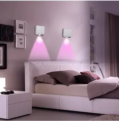 Lamps Above The Bed In The Bedroom Interior Photo