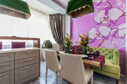 Обои на кухню фото 2019 современные в маленькую кухню