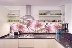 Kitchen apron with flowers design photo