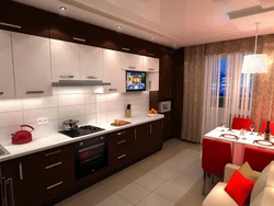 Kitchen design in chocolate tones