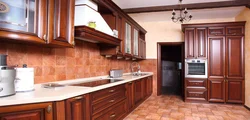 Photo of a classic wood-look kitchen photo