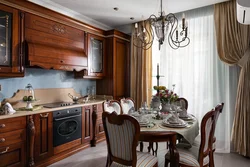 Photo of a classic wood-look kitchen photo