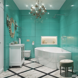 Sea ​​green bath interior