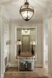 Lamps above the mirror in the hallway in the interior