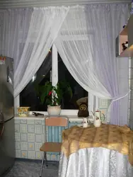 Voile curtains for the kitchen photo
