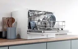 Tabletop dishwasher in the kitchen interior