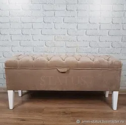 Ottomans in the hallway with storage box photo
