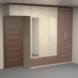 Wardrobe with a hinged mezzanine in the hallway photo