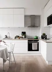 White Kitchen Design With White Tiles