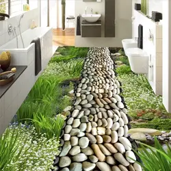 Stones on the bathroom floor photo