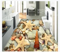 Stones on the bathroom floor photo