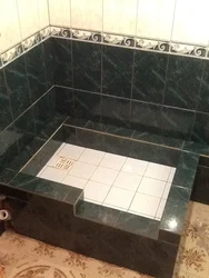 Bathroom trays made of tiles photo