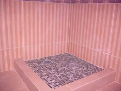 Bathroom trays made of tiles photo