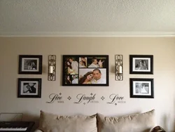 Frames in the bedroom interior