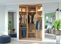 Corner hallway dressing rooms photo design