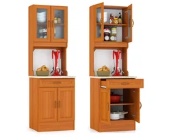 High floor kitchen cabinets for dishes photo